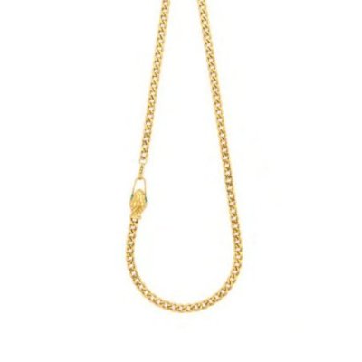 4Us Cesare Paciotti - Collana Serpente - Acciaio Dorato
