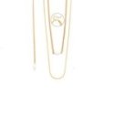 4Us Cesare Paciotti - Collana Due Fili - Acciaio Oro
