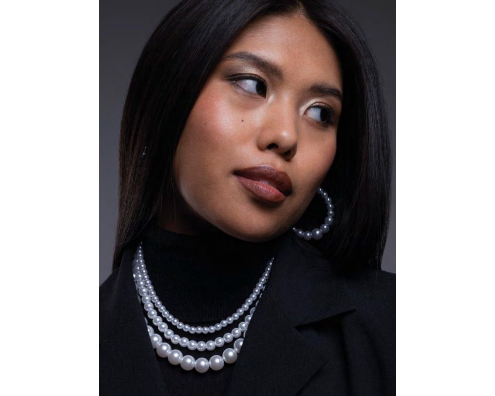 4Us Cesare Paciotti - Collana Donna - Acciaio - Perle