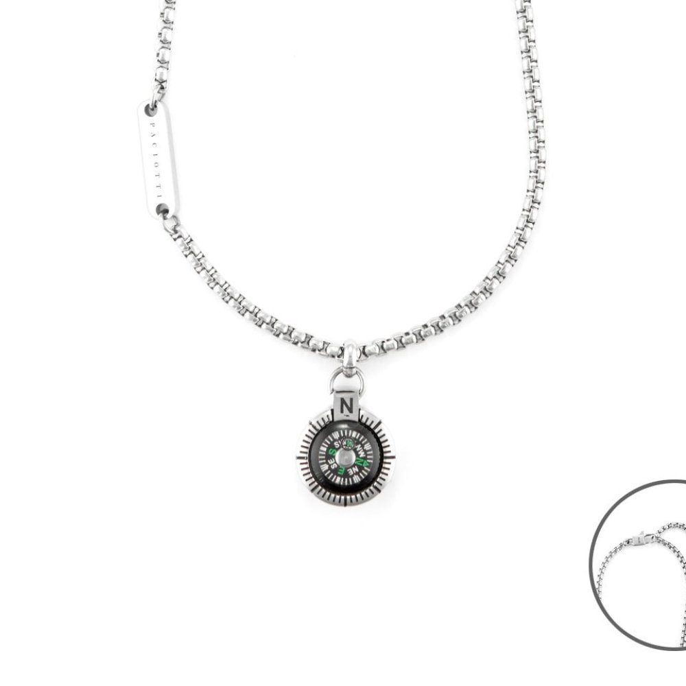 4Us Cesare Paciotti - Collana Bussola - Acciaio