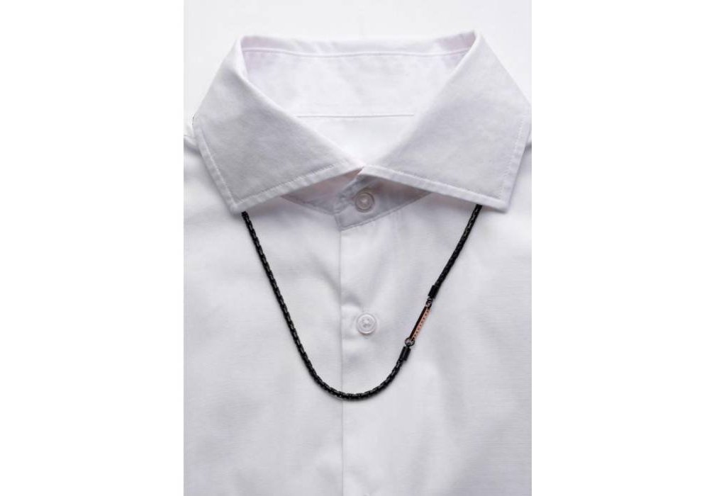 4Us Cesare Paciotti - Collana Uomo - Acciaio - Pvd Nero