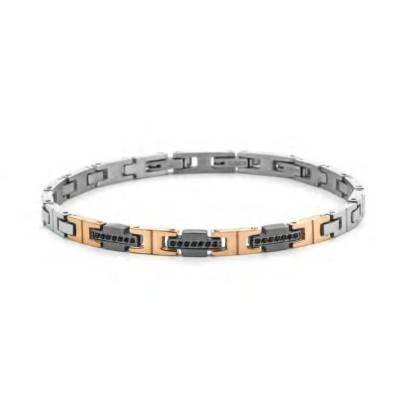 4Us Cesare Paciotti - Bracciale Uomo - Acciaio Zirconi