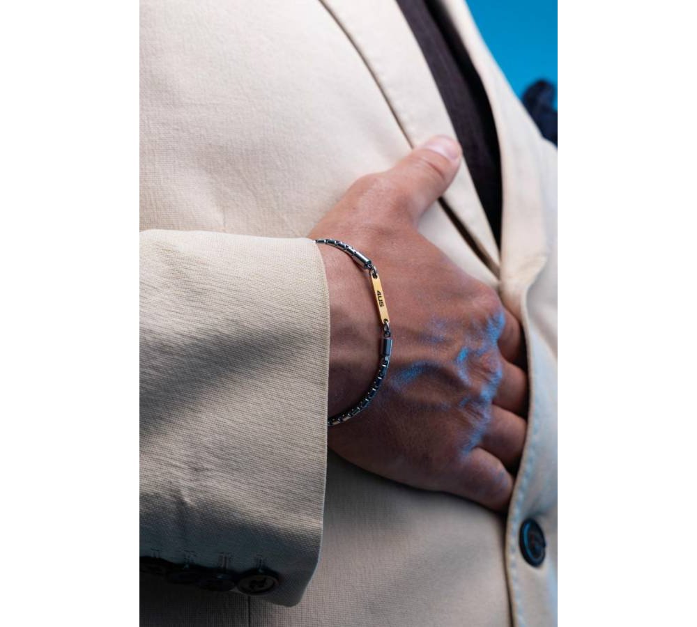 4Us Cesare Paciotti - Bracciale Uomo - Acciaio Nero