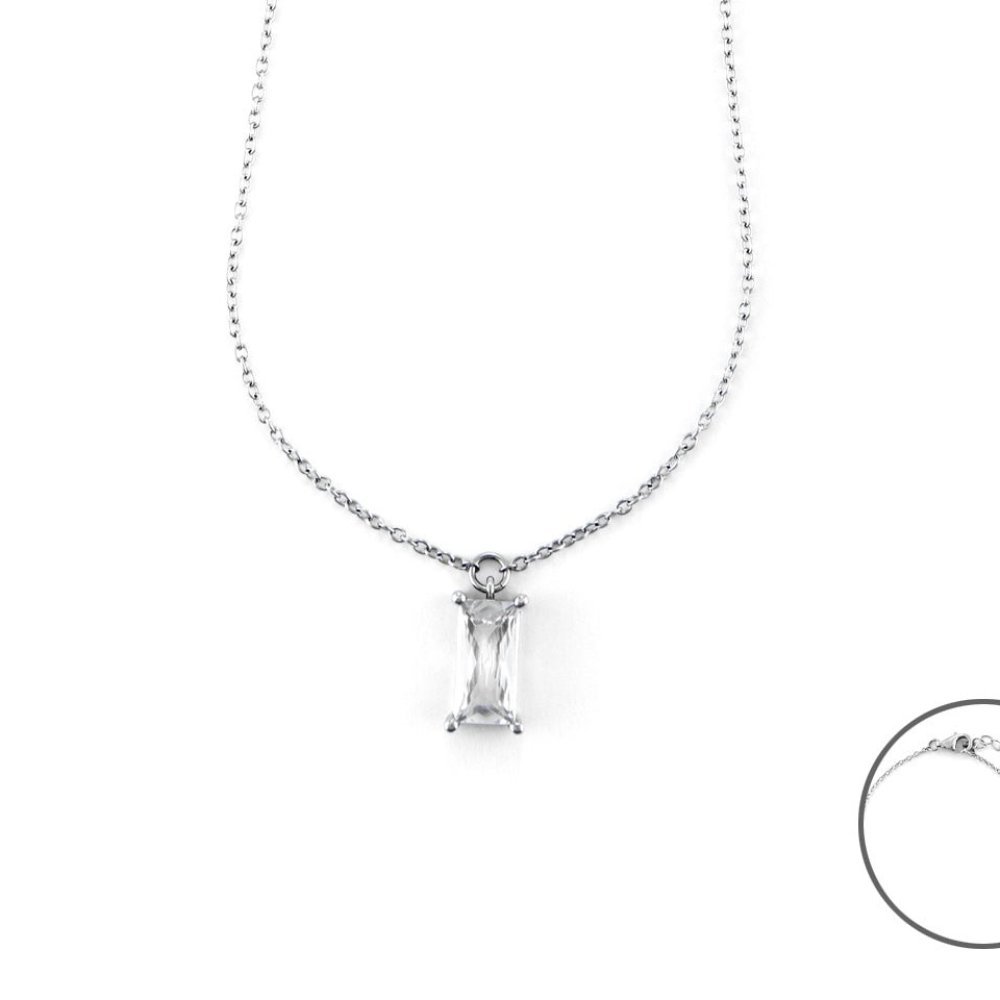 4Us Cesare Paciotti - Collana Acciaio - Zirconi