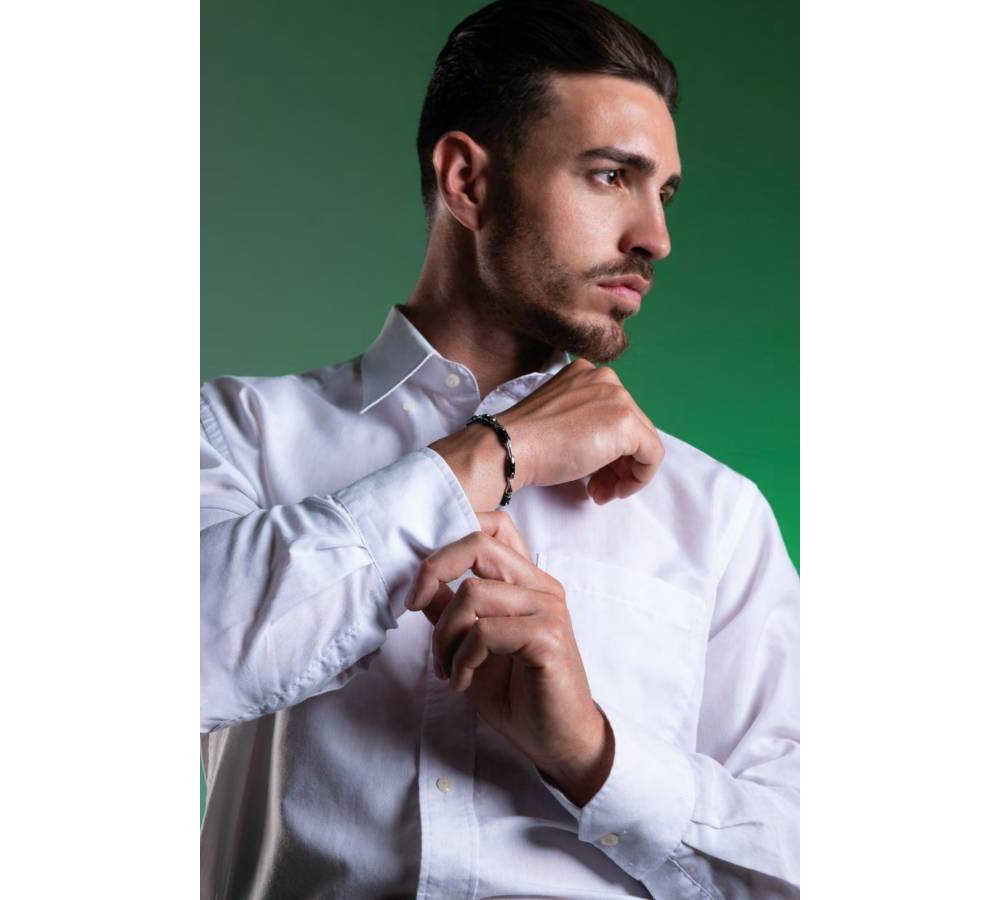 4Us Cesare Paciotti - Bracciale Uomo - Acciaio Nero