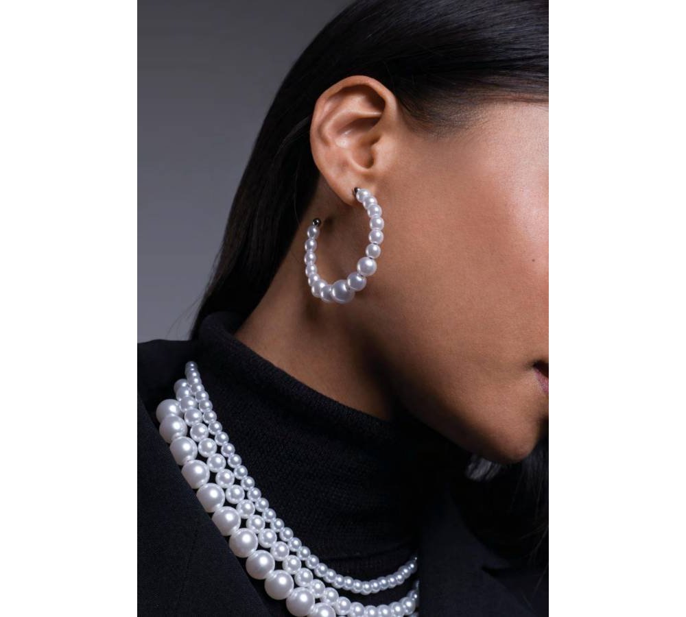 4Us Cesare Paciotti - Orecchini Donna - Acciaio - Perle