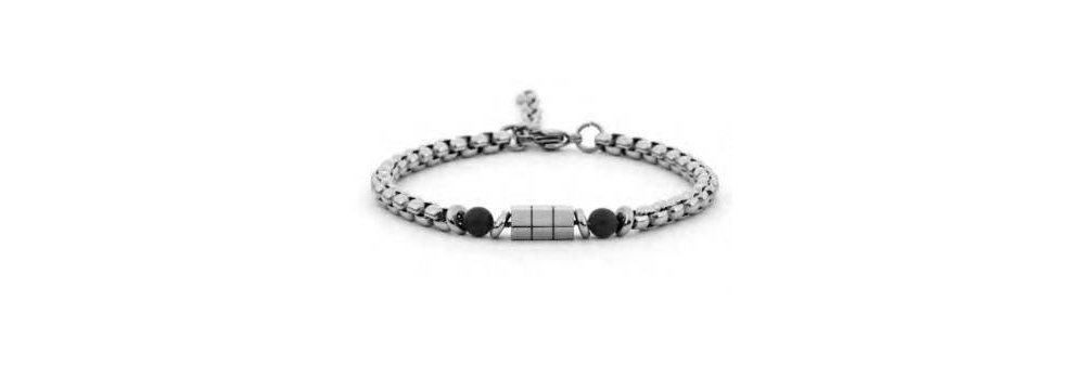 4Us Cesare Paciotti - Bracciale Uomo - Acciaio - Onyx