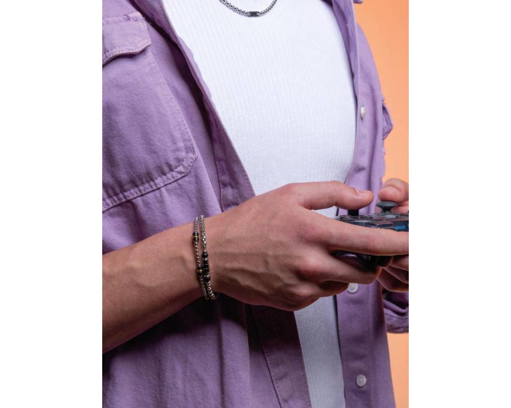 4Us Cesare Paciotti - Bracciale Uomo - Acciaio - Onyx