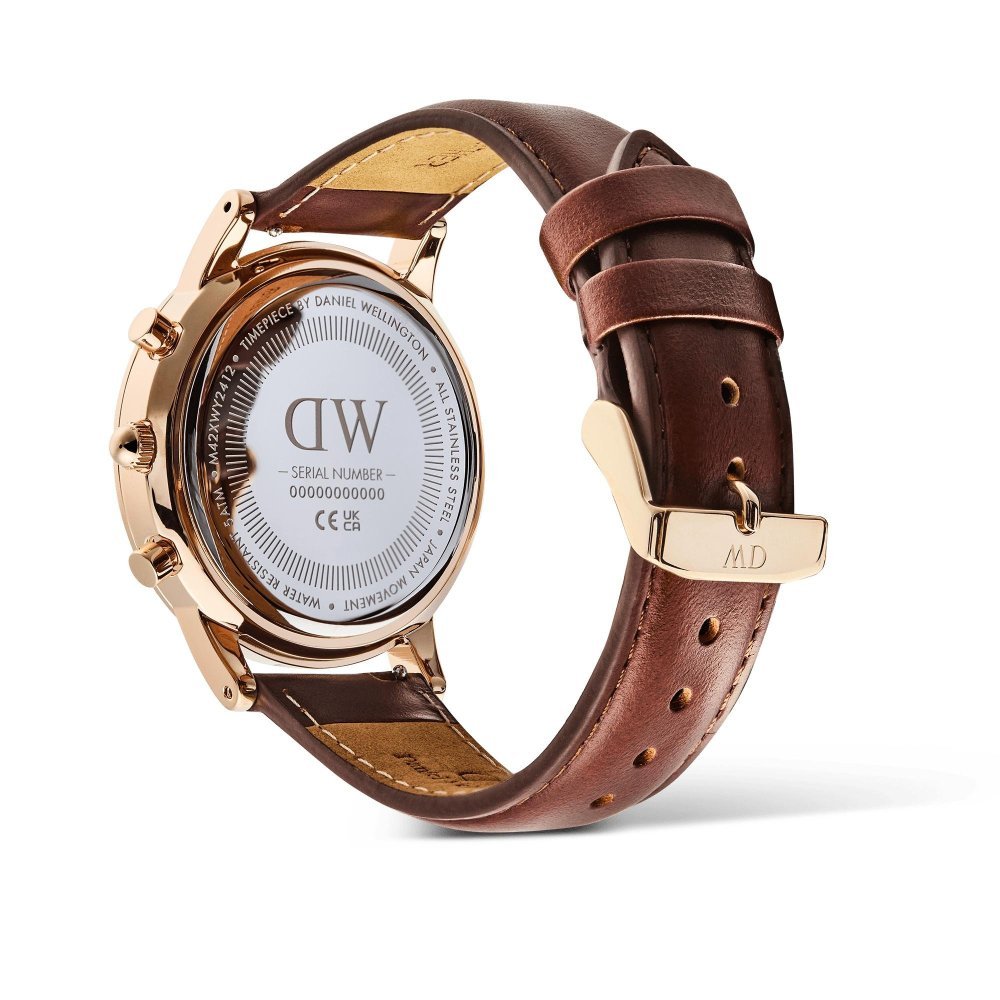 Daniel Wellington - Iconico Cronografo - Oro Rosa - Pelle