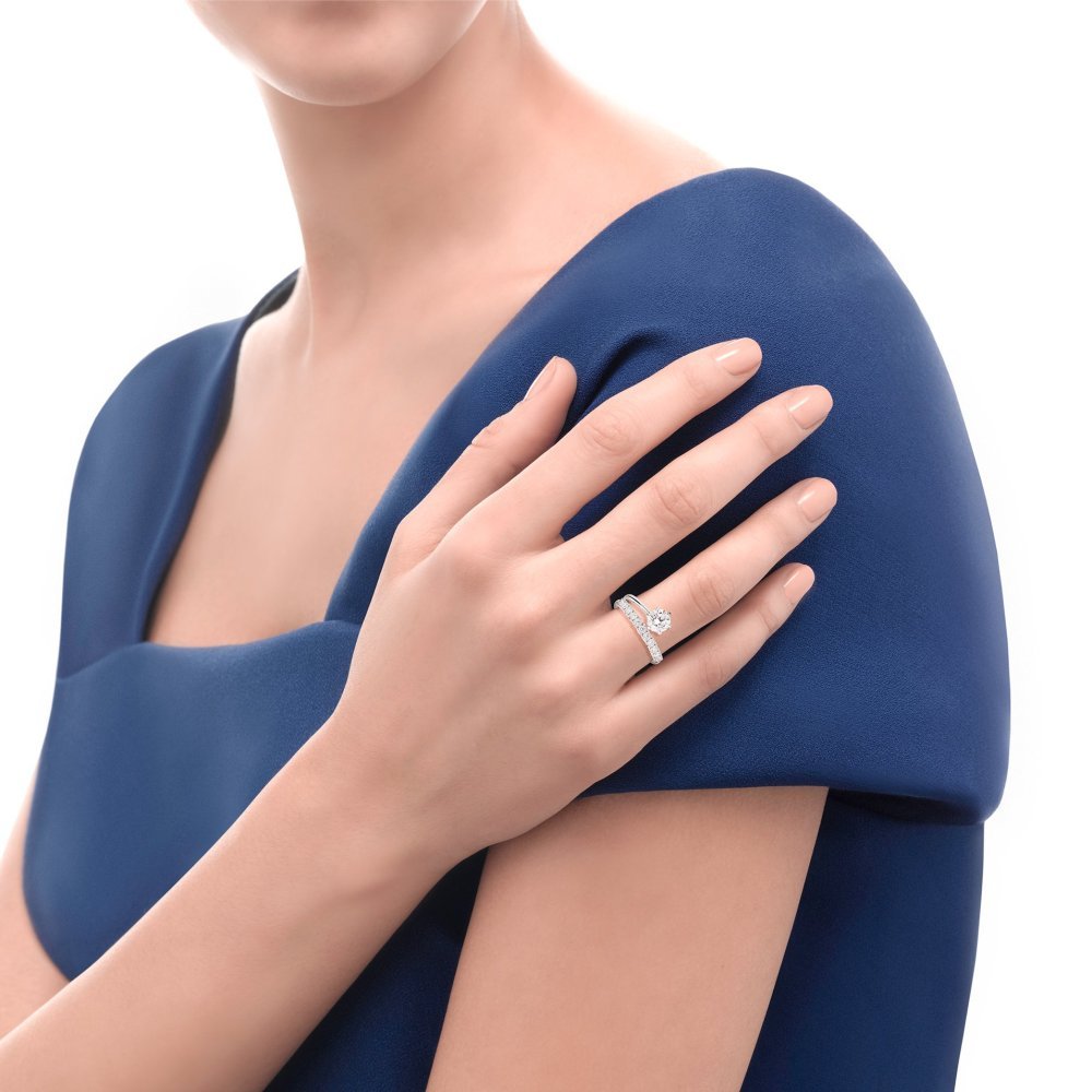 Recarlo - Solitario A Sei Punte - Oro Bianco - Diamanti