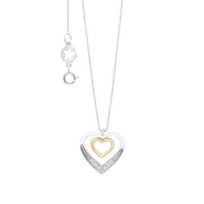 Comete Gioielli - Collana Cuore - Oro Bianco - Diamanti