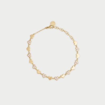 Rue Des Mille - Bracciale Con Cuori - Argento 925 - Pavè