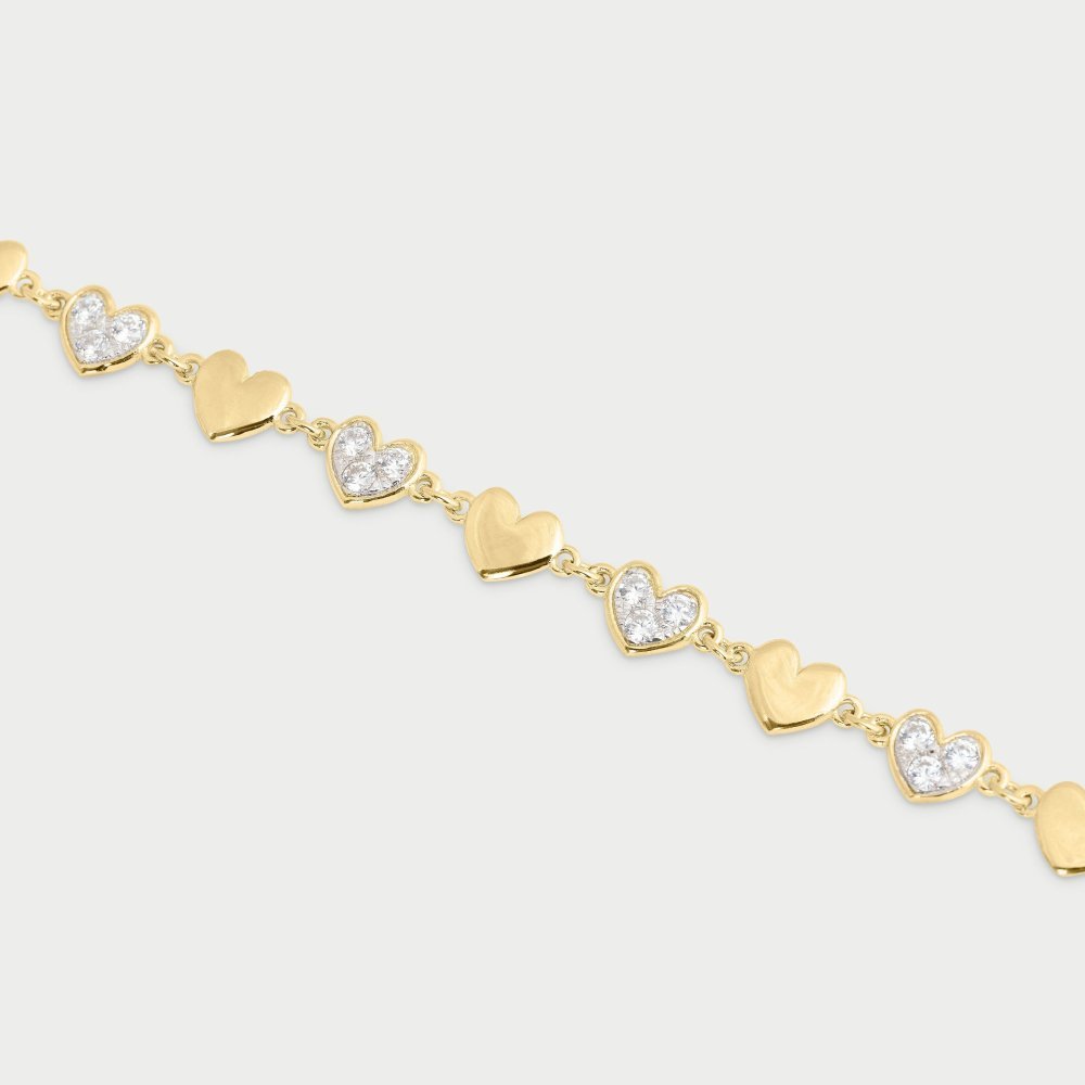 Rue Des Mille - Bracciale Con Cuori - Argento 925 - Pavè