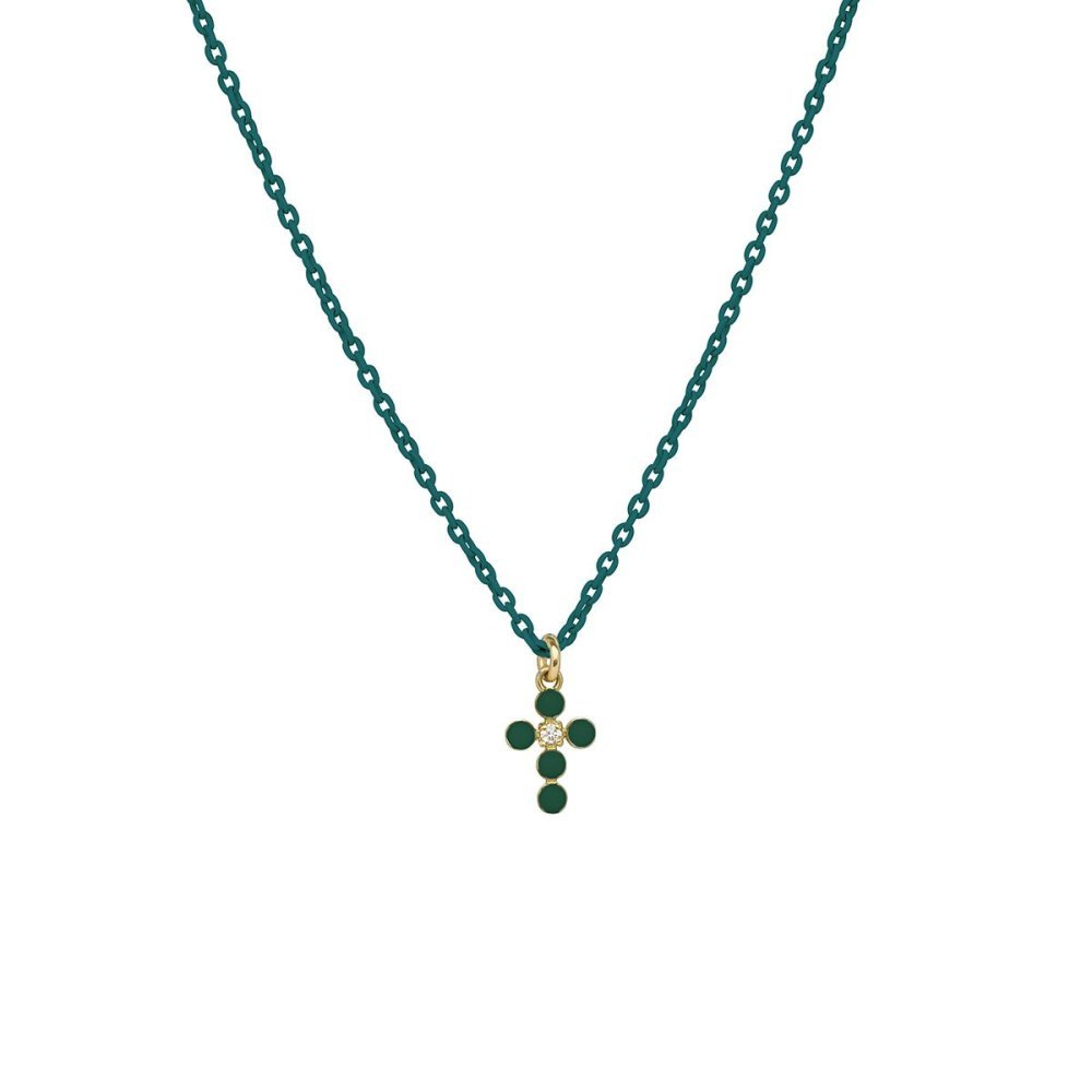 Rue Des Mille - Girocollo Croce Smalto - Oro 18Kt