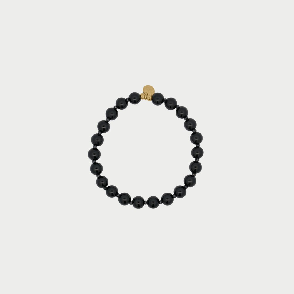 Rue Des Mille - Bracciale Base - Agata Nera - Zirconi