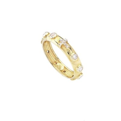 Amen - Anello Rosario Donna - Argento 925 - Zirconi