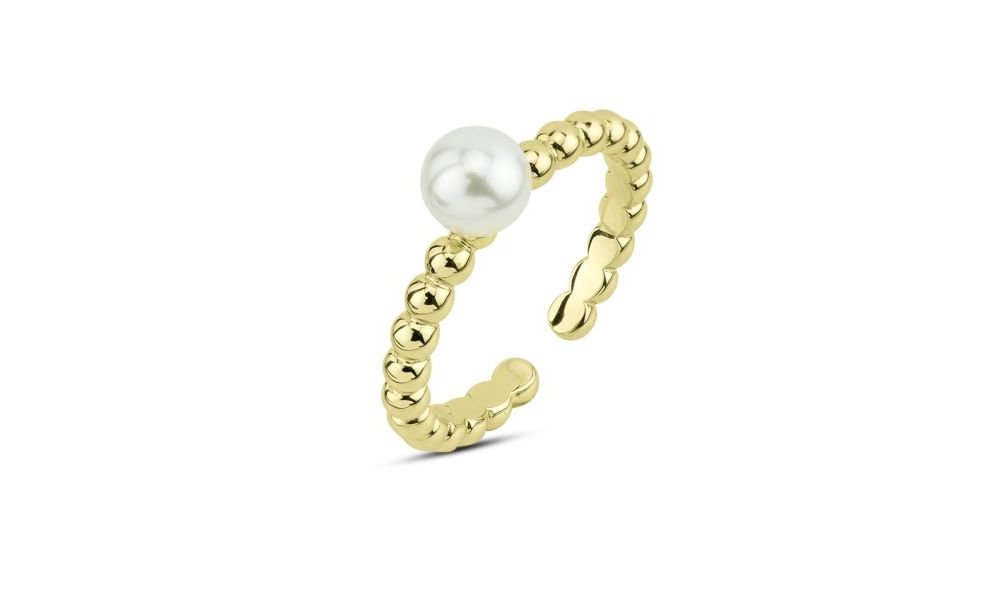 Boccadamo - Anello Aperto - Oro Giallo - Perla Bianca