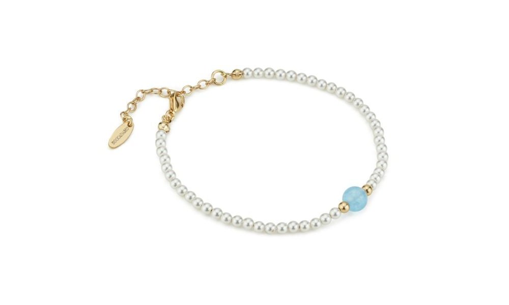 Boccadamo - Bracciale Oro Giallo - Perle E Turchese