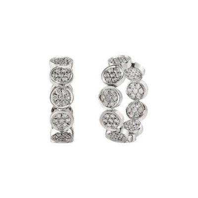 Chantecler - Orecchini Paillettes - Oro Bianco - Diamanti