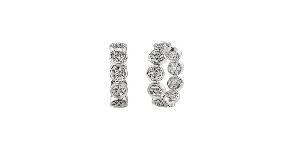 Chantecler - Orecchini Paillettes - Oro Bianco - Diamanti