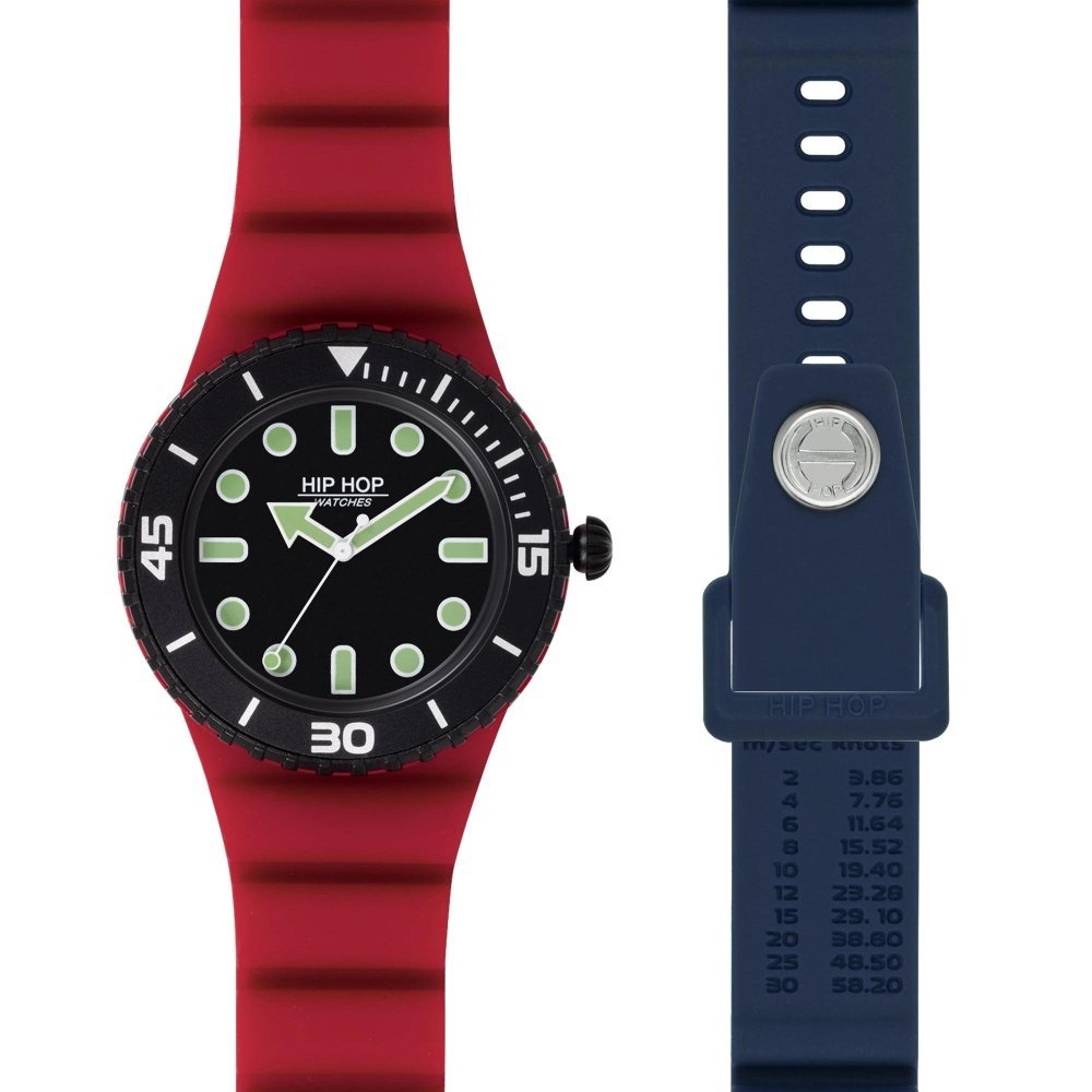 Hip Hop - Orologio Master - Silicone Rosso/Blu