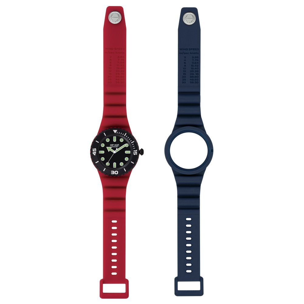 Hip Hop - Orologio Master - Silicone Rosso/Blu