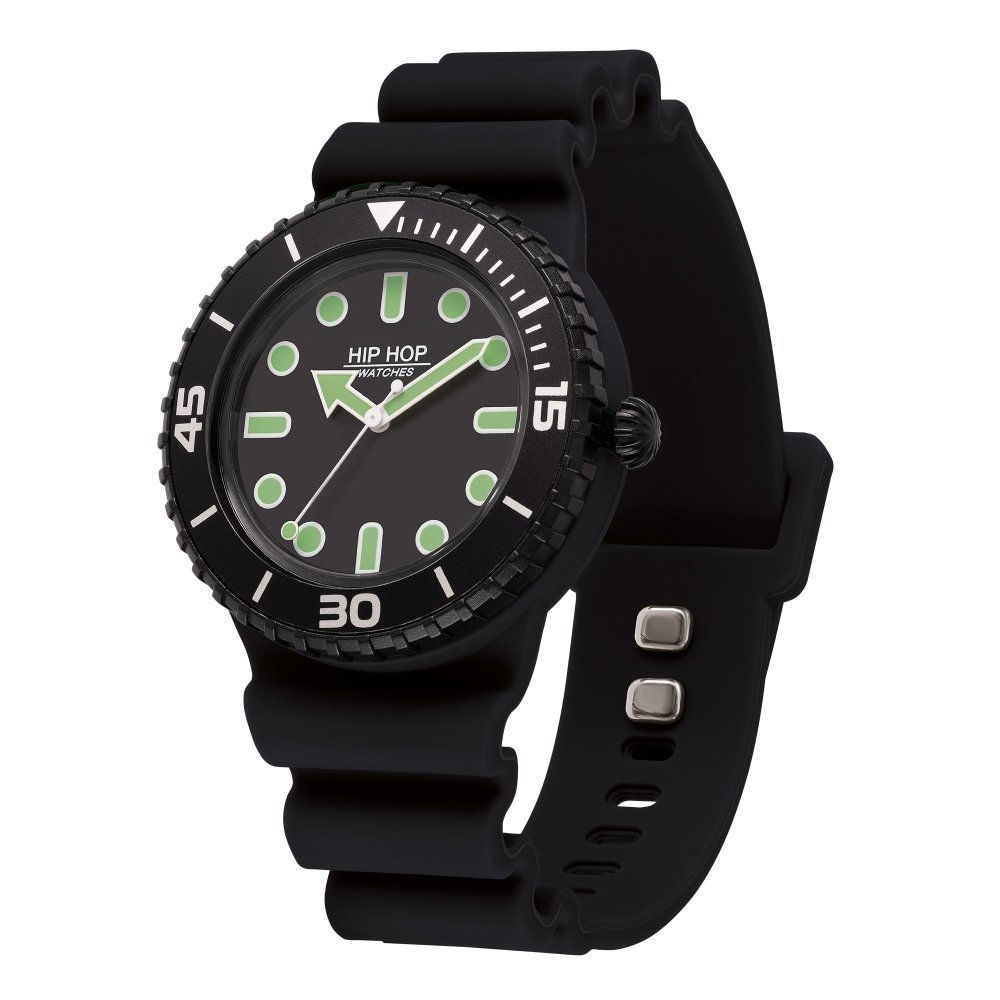 Hip Hop - Master Orologio - Quadrante Nero - Silicone