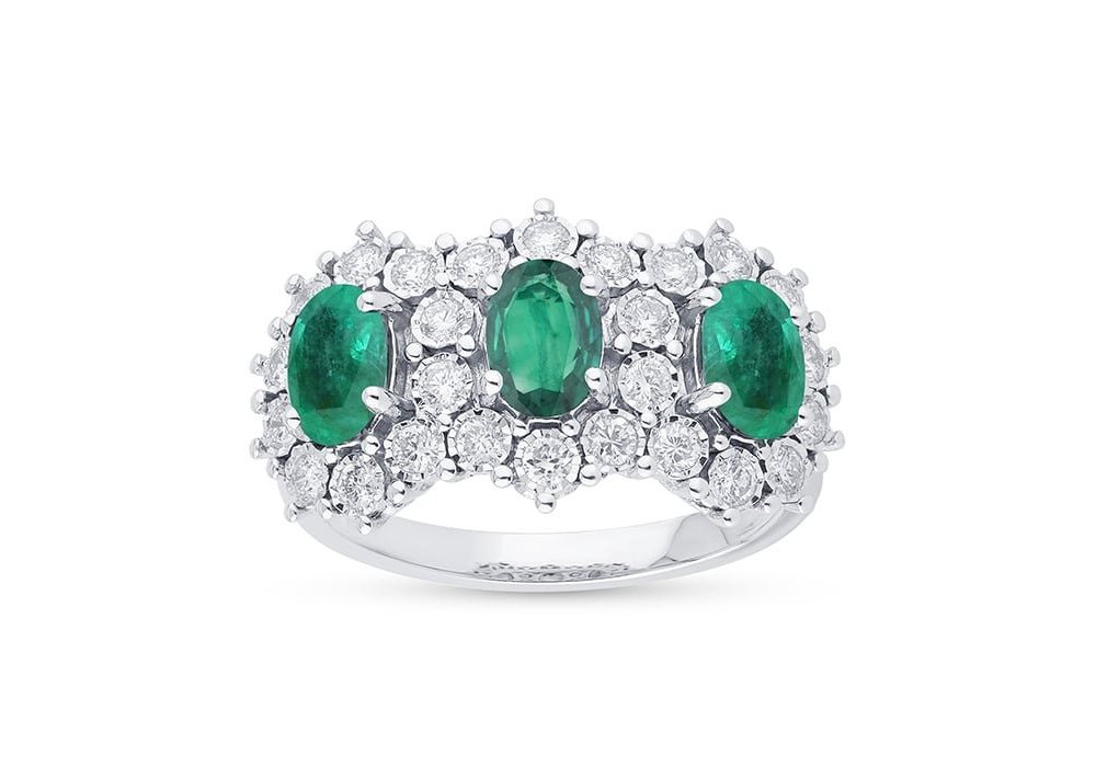 Bliss - Anello Charleston - Oro Bianco - Diamante