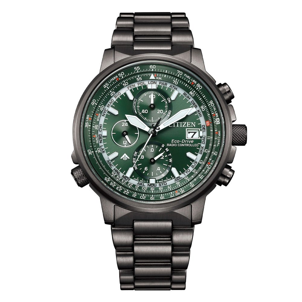 Citizen - Crono Pilot - Acciaio - Verde