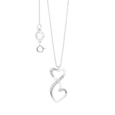 Comete Gioielli - Collana Cuori - Oro Bianco - Diamanti