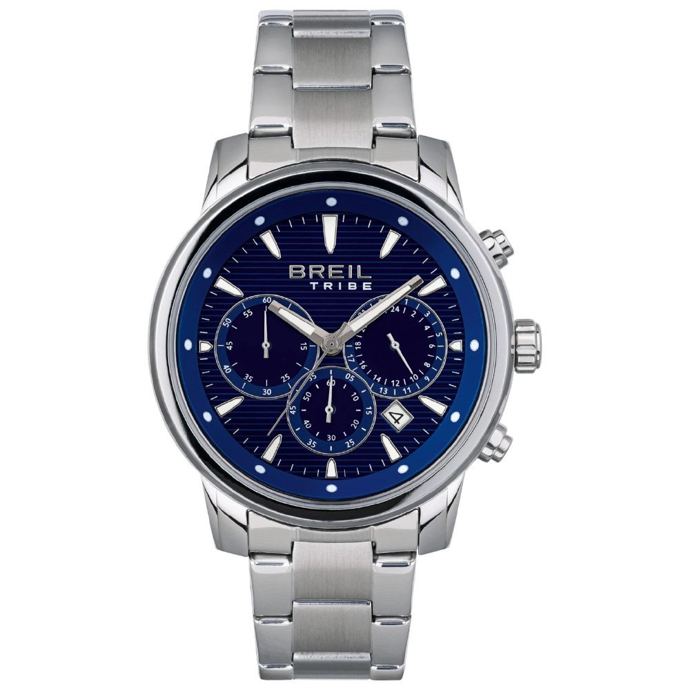 Breil Tribe - Chrono Gent 43 Mm - Acciaio - Blu