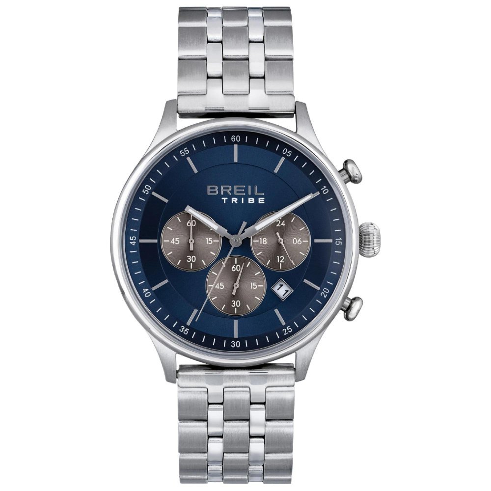 Breil Tribe - Chrono Gent 42Mm - Acciaio - Blu