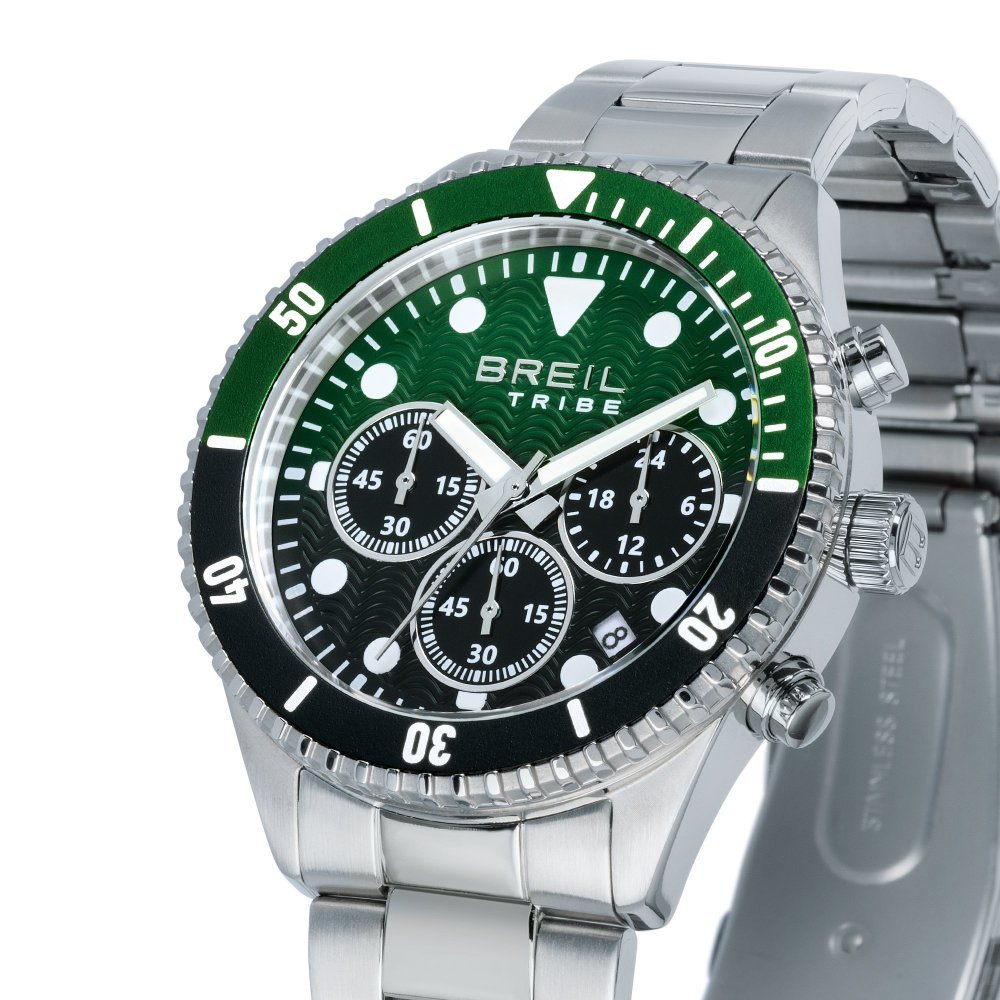 Breil Tribe - Overhand Chrono - Acciaio - Verde/Nero
