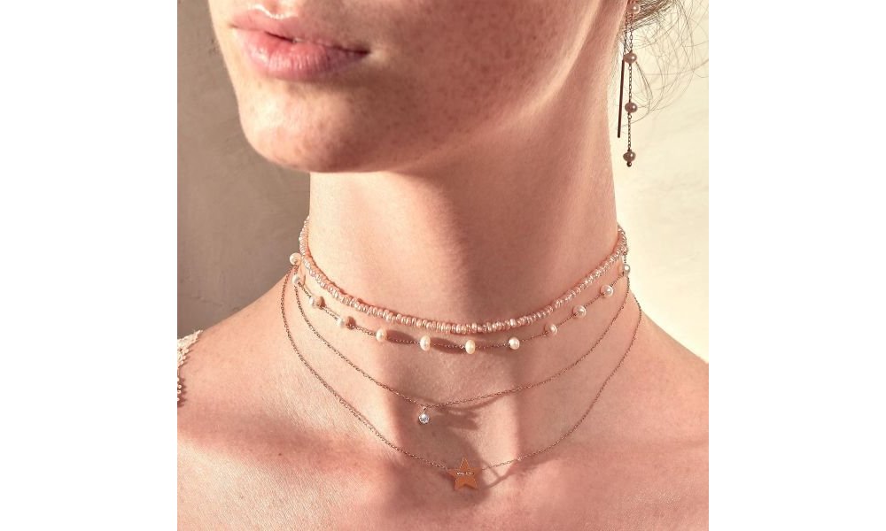 Maman Et Sophie - Girocollo 18Kt Perle - Oro Rosa