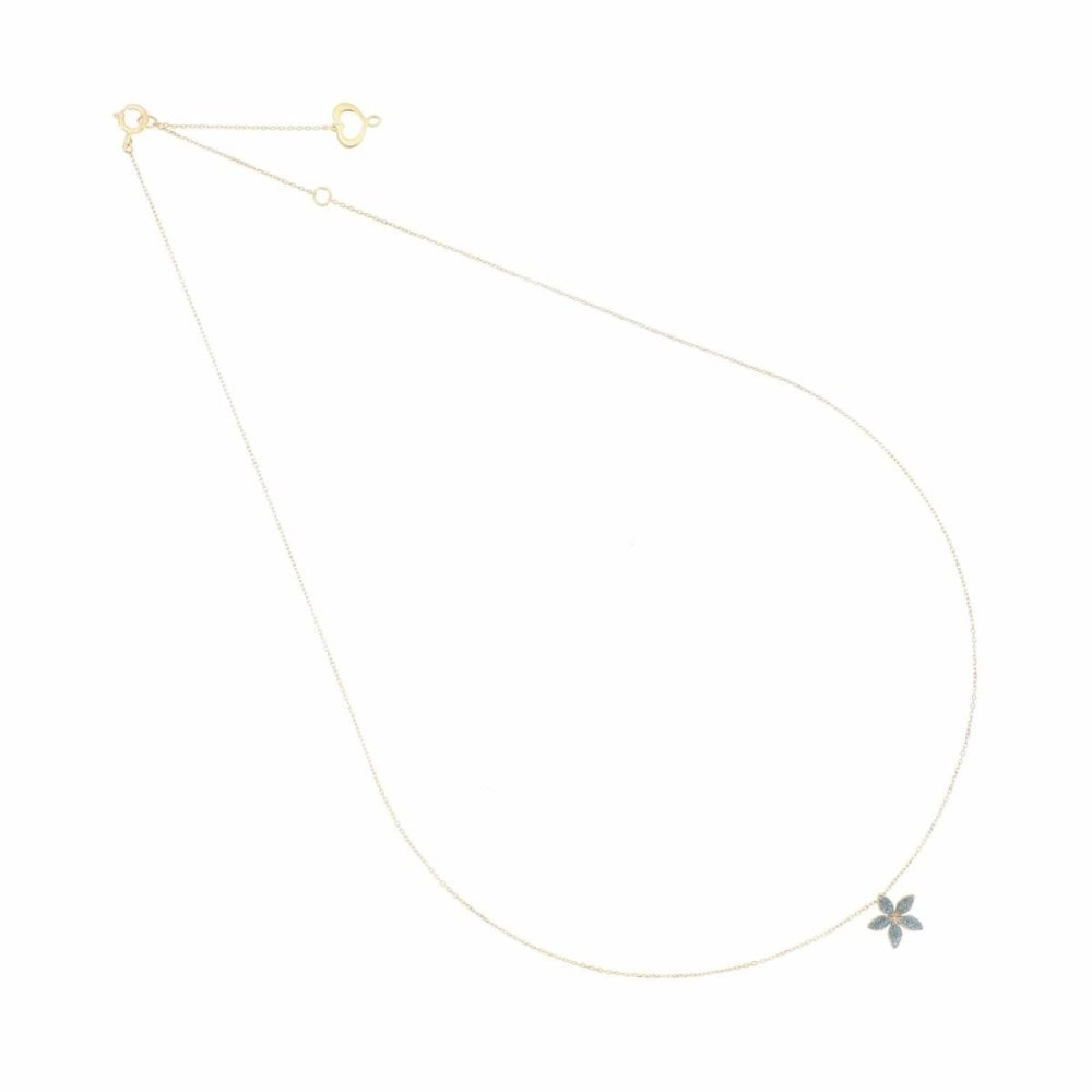 Maman Et Sophie - Girocollo Fiore - Oro 18Kt - Celeste