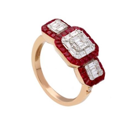 Songa Antonio - Anello Trilogy - Oro Rosa - Rubino