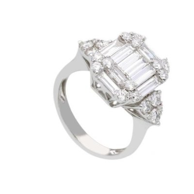 Songa Antonio - Anello Elemento Centrale - Oro Bianco