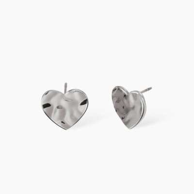 Kidult - Orecchini Cuore - Effetto Martellato - Style 03