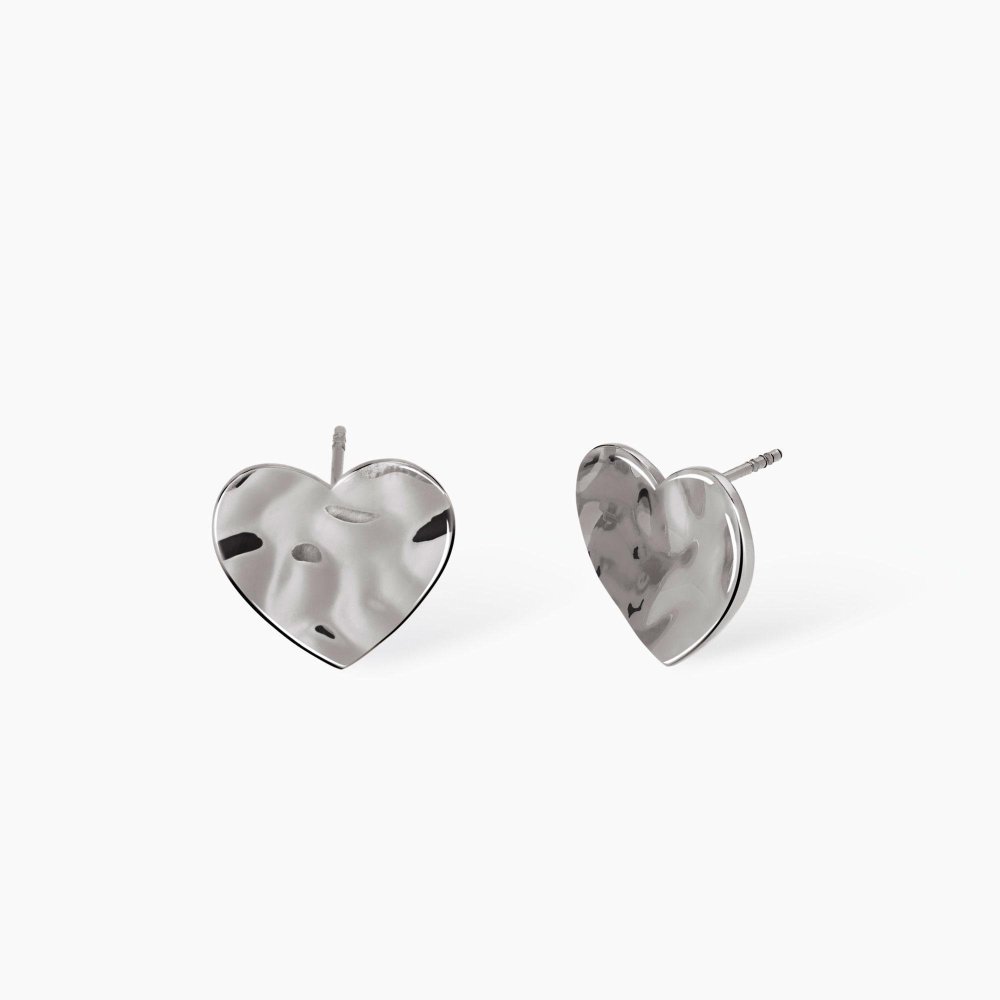 Kidult - Orecchini Cuore - Effetto Martellato - Style 03