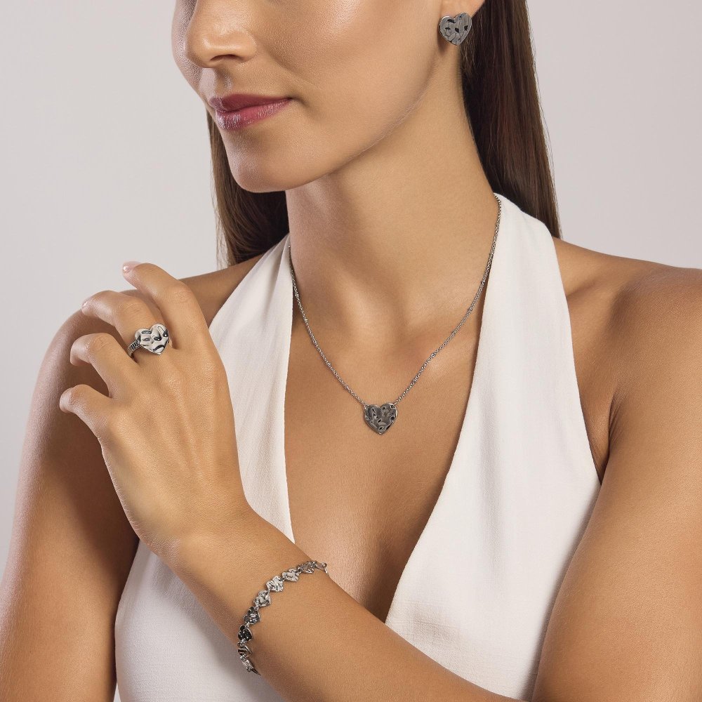 Kidult - Orecchini Cuore - Effetto Martellato - Style 03