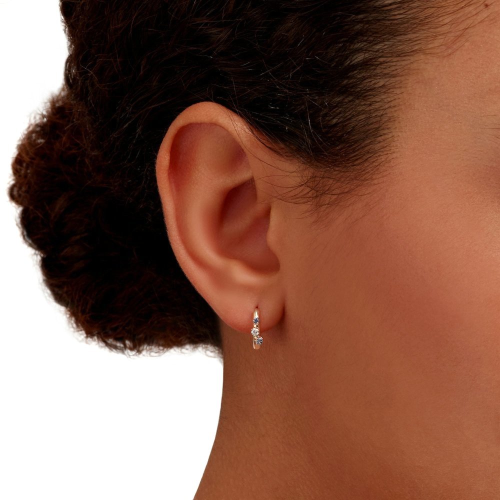 Dodo - Orecchini Hoop - Oro Rosa - Zaffiri & Diamanti