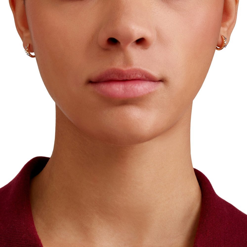 Dodo - Orecchini Hoop - Oro Rosa - Zaffiri & Diamanti