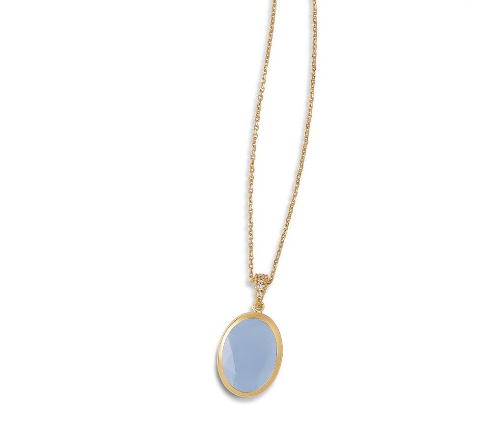 Aquaforte - Collana Caramelle - Blu Milky - Oro Giallo
