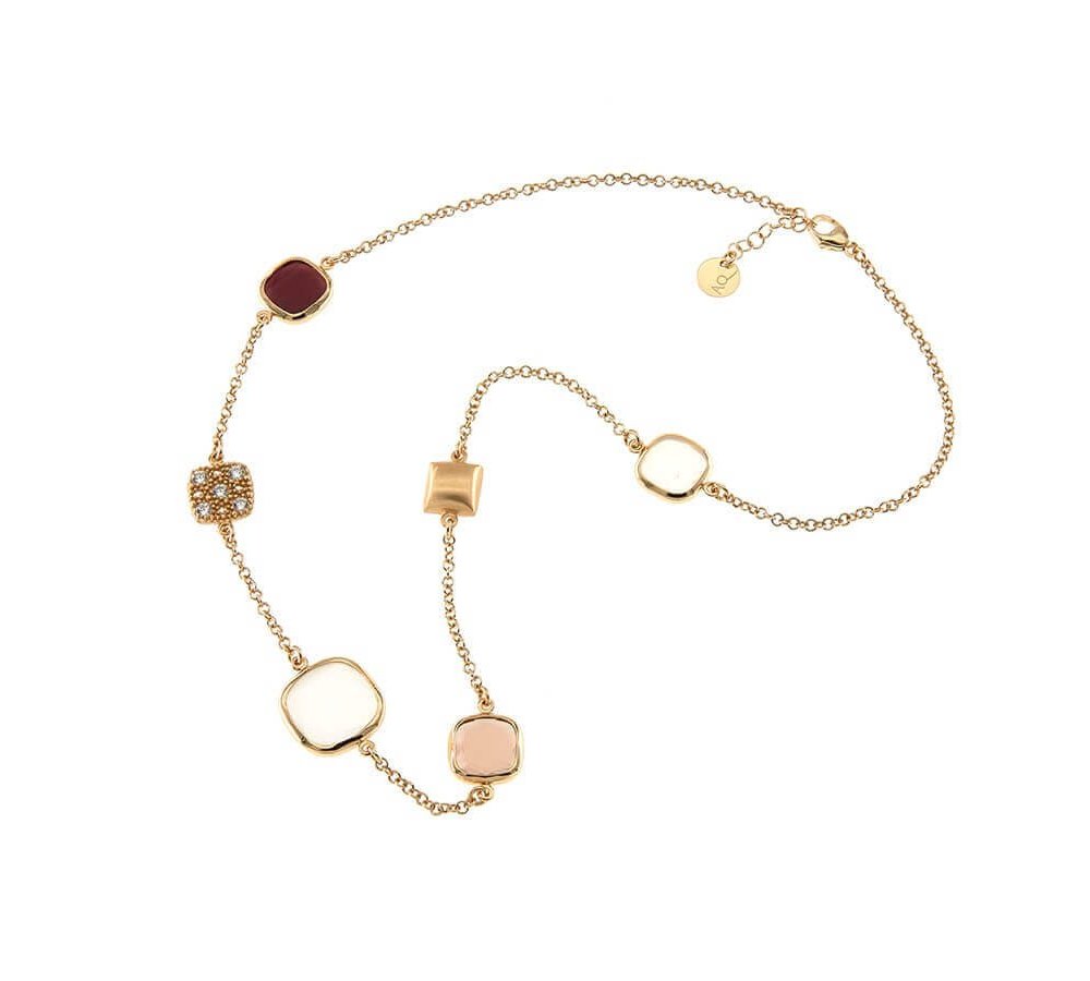 Aquaforte - Collana Lunga Caramelle - Oro Giallo - Zirconia