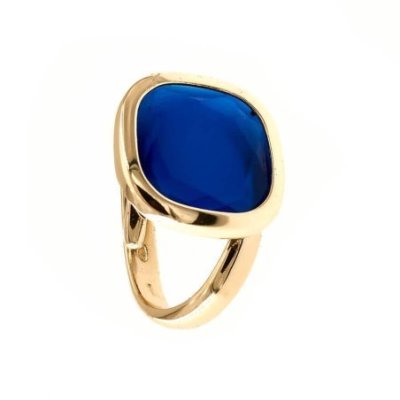Aquaforte - Anello Caramelle - Blu Satinato - Oro Giallo