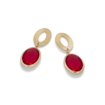 Aquaforte - Orecchini Pendenti - Pasta Vitrea Rossa - Vintage
