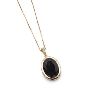 Aquaforte - Collana Mignon - Ovale Nero - Argento
