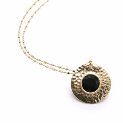 Aquaforte - Collana Retrò - Pasta Vitrea Nera - Argento