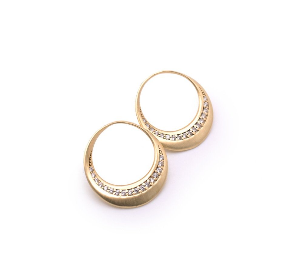 Aquaforte - Orecchini Lune - Zirconi - Oro Giallo