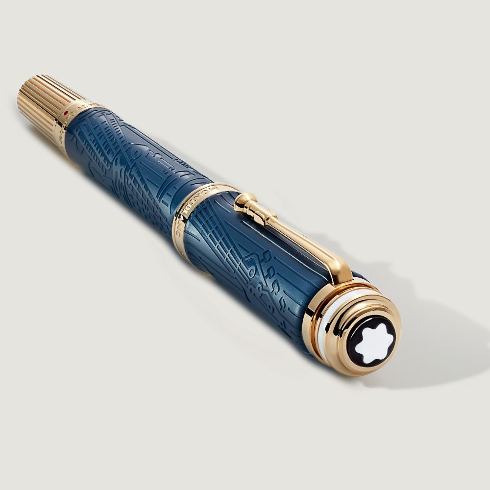 Montblanc - Stilografica Homage To Queen - Resina Blu - Oro